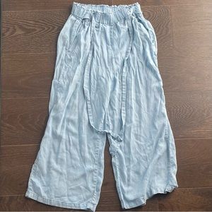 light blue paperbag pants, size S